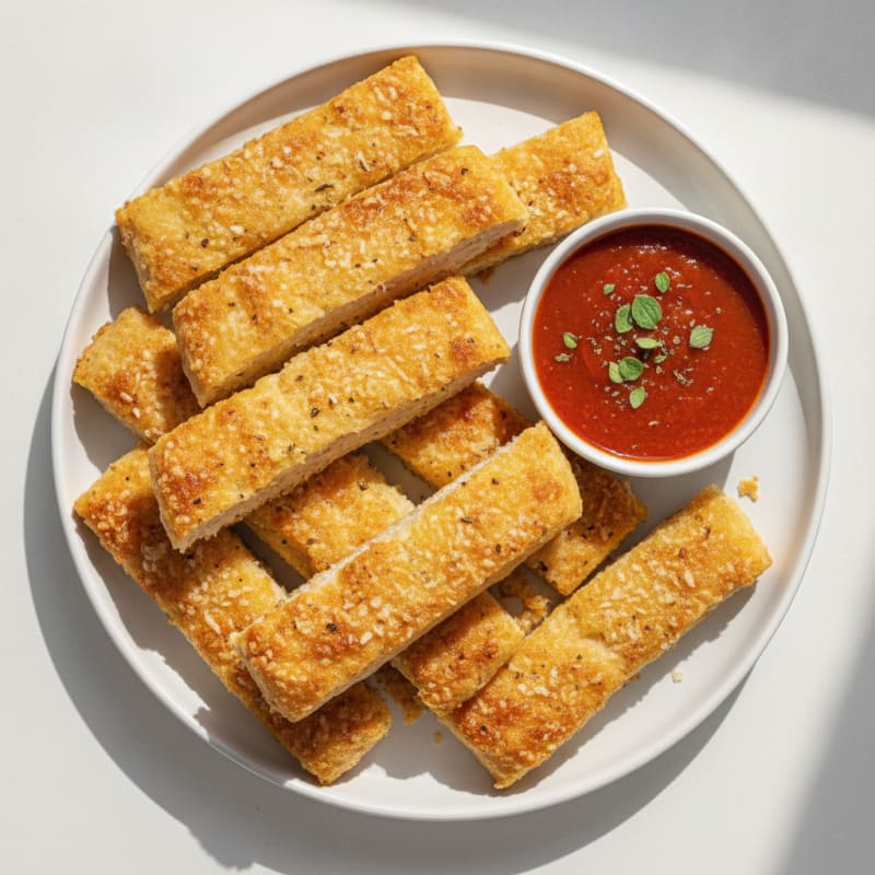 Garlic Parmesan Breadsticks with Marinara