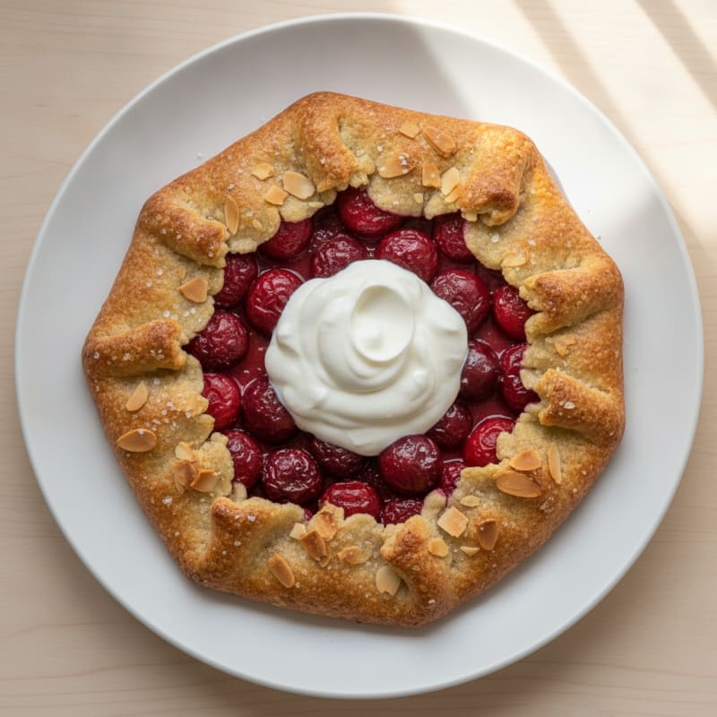Cherry Almond Galette with Vanilla Bean
