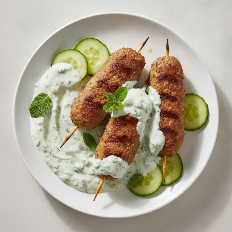 Lamb Kofta with Mint Yogurt Sauce