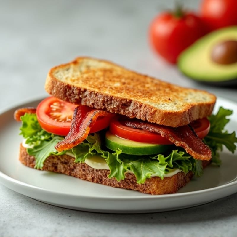 Crispy Turkey Bacon BLT with Fresh Greens and Avocado