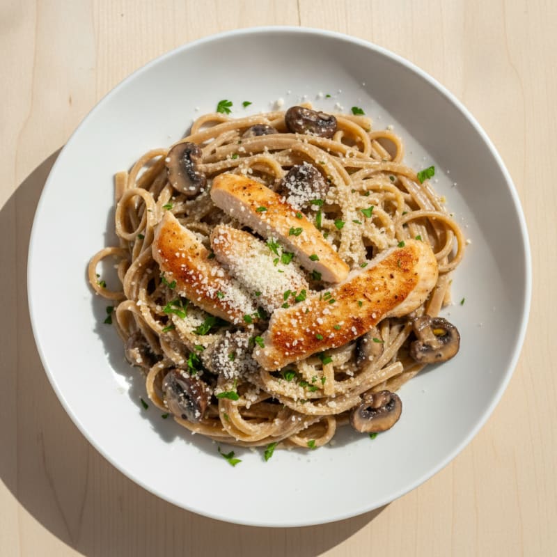 Truffle Mushroom Linguine with Parmesan