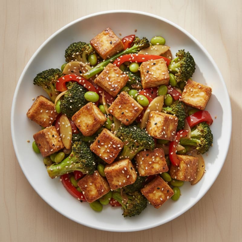Sesame Tofu and Vegetable Stir-Fry