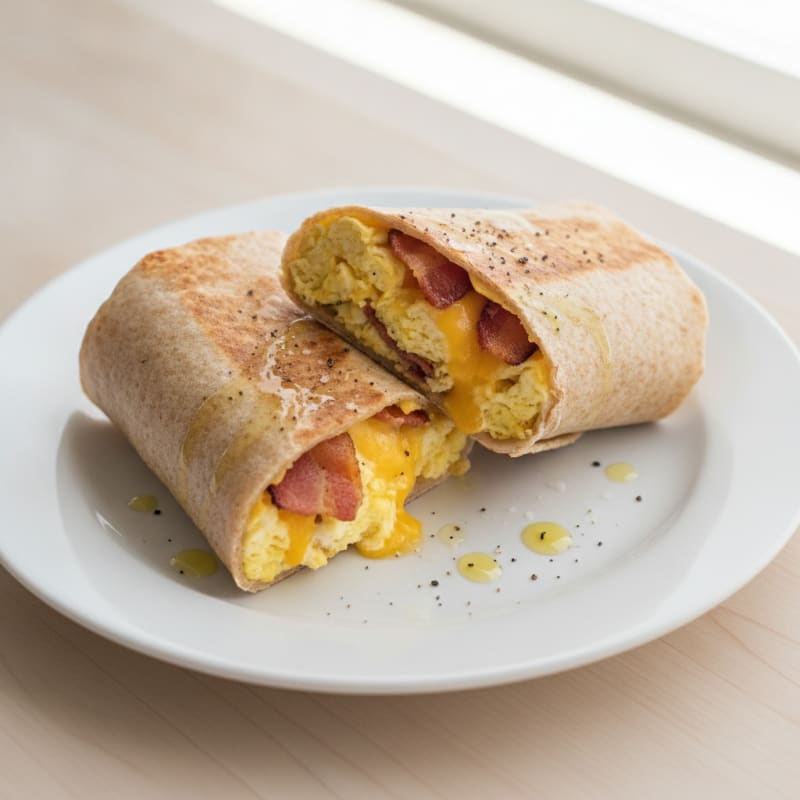 Cheesy Bacon and Egg Burrito