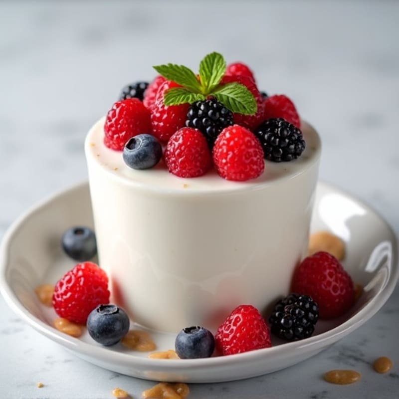 Silky Greek Yogurt Protein Pudding with Mixed Berries