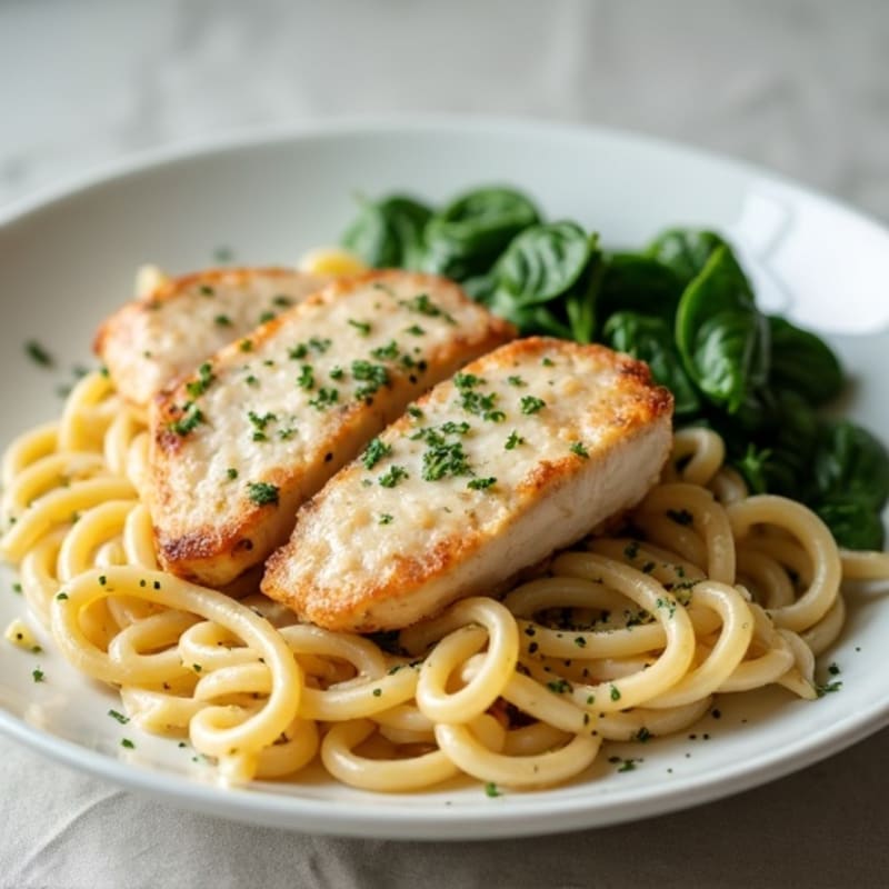 Healthy Creamy Garlic Parmesan Chicken Pasta