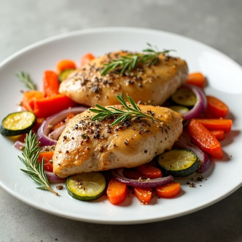 Herb-Roasted Chicken with Crispy Roasted Vegetables