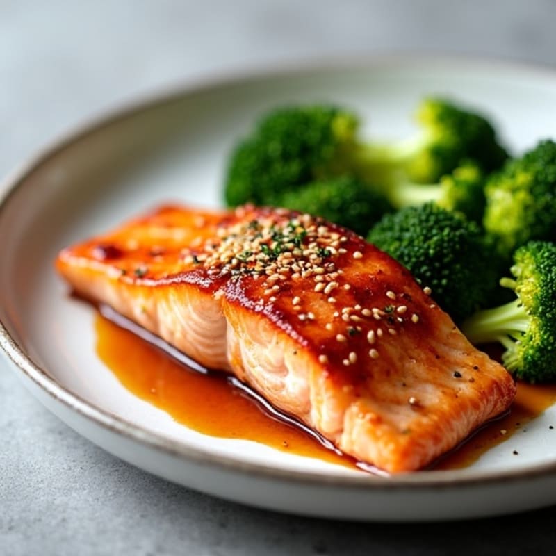 Crispy Teriyaki Salmon with Roasted Broccoli
