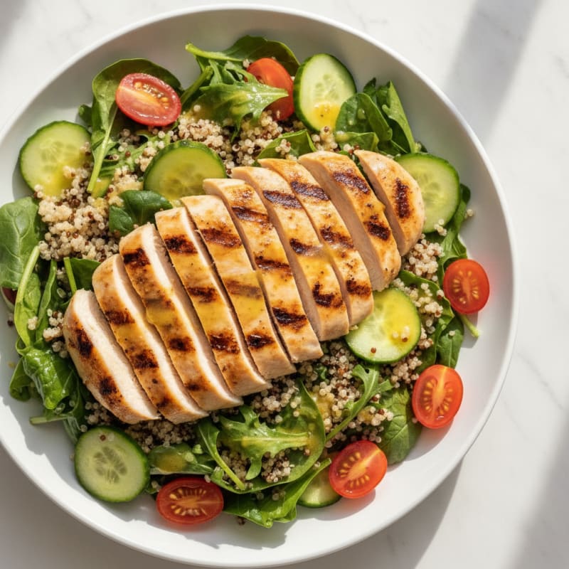Grilled Chicken and Quinoa Salad with Lemon Vinaigrette