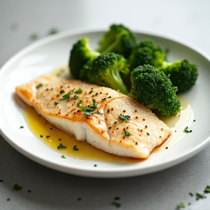 Seared Tilapia with Steamed Broccoli