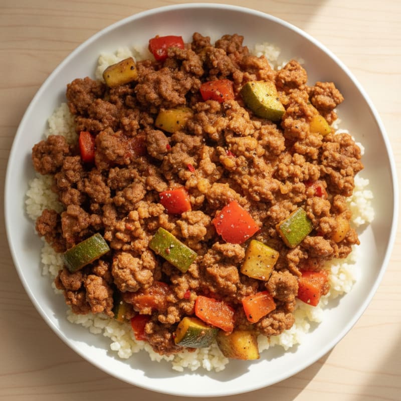 Ground Beef Skillet with Southwestern Vegetables