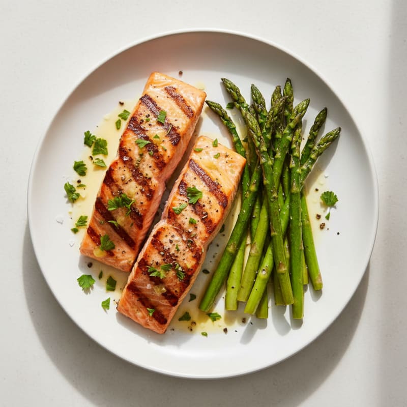 Lemon Herb Grilled Salmon with Asparagus