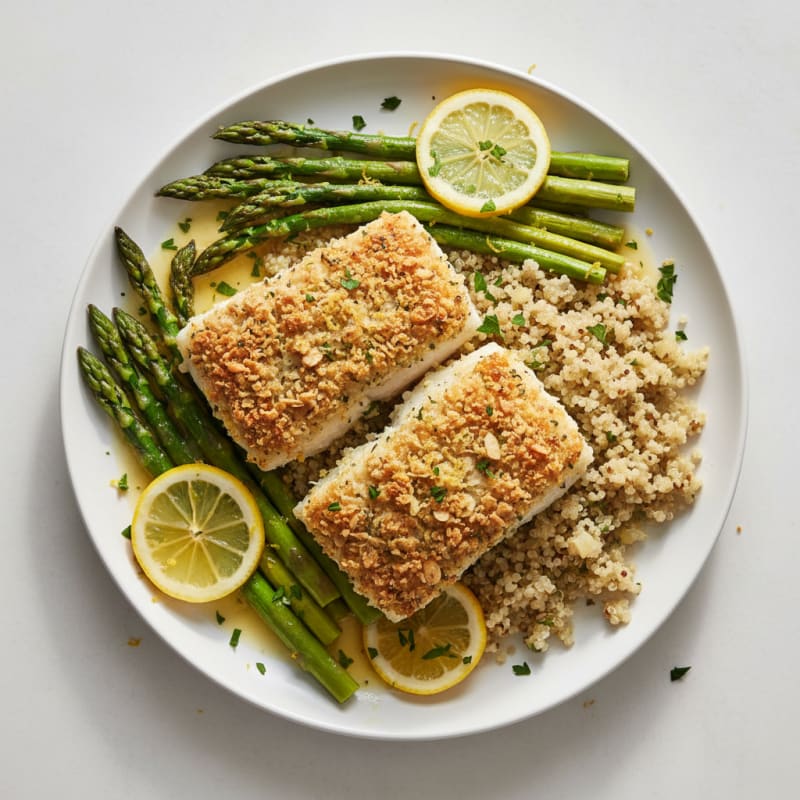 Crispy Lemon Herb Baked Cod