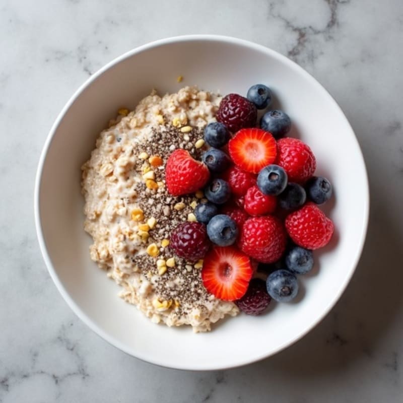 Creamy Overnight Oats with Berries and Chia