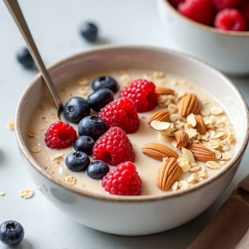 Creamy Protein Oatmeal with Berries and Nuts