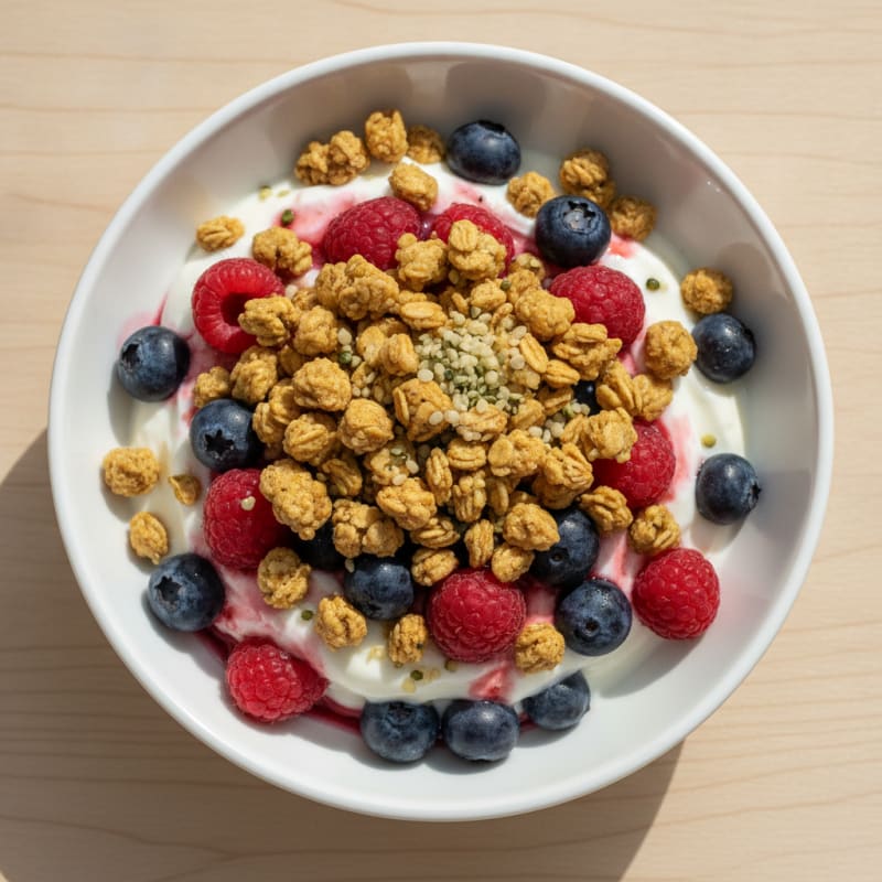 Creamy Greek Yogurt Berry Parfait with Protein Crunch