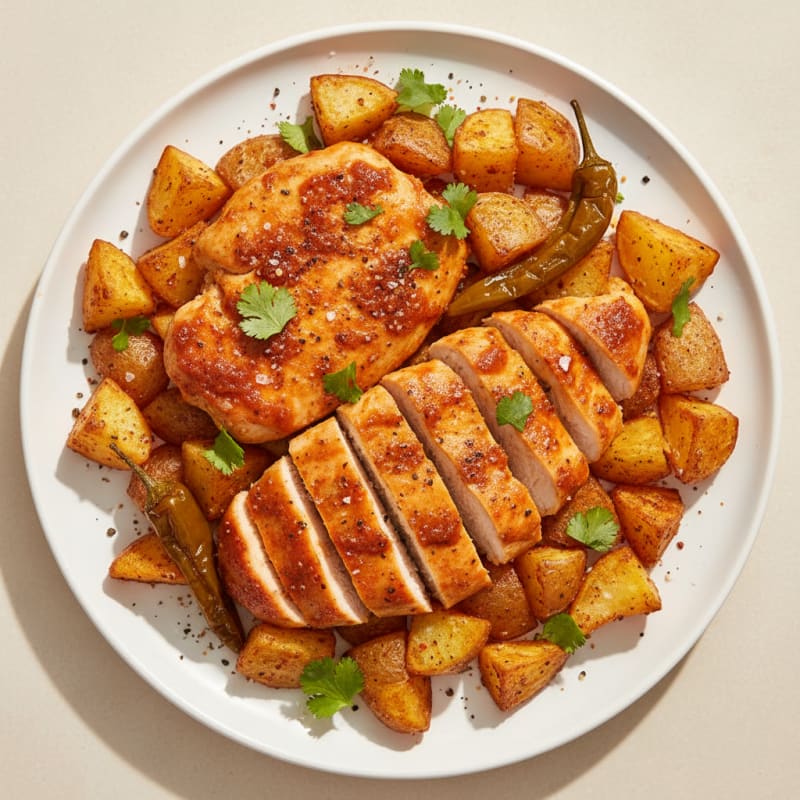 Spicy Chipotle Chicken and Crispy Roasted Potatoes