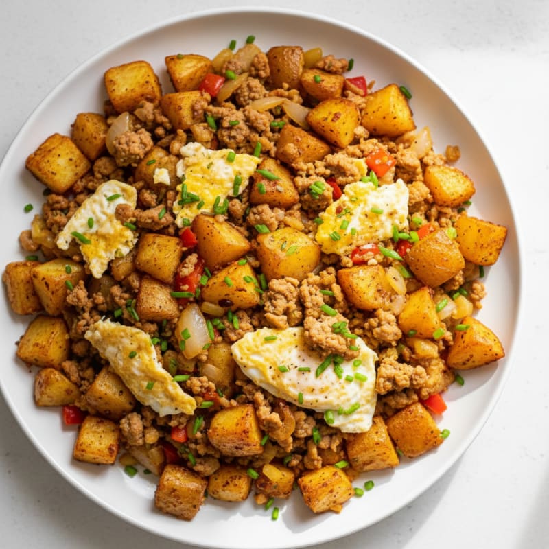 Crispy Roasted Potato and Egg Hash
