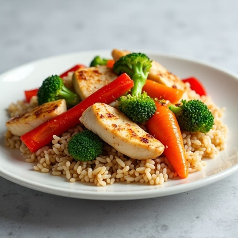 Healthy Chicken and Veggie Stir-Fry with Brown Rice