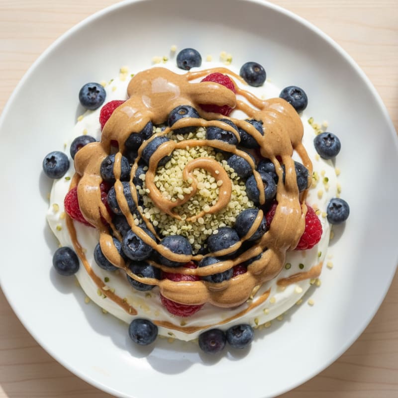 Creamy Greek Yogurt Parfait with Almond Butter and Berries