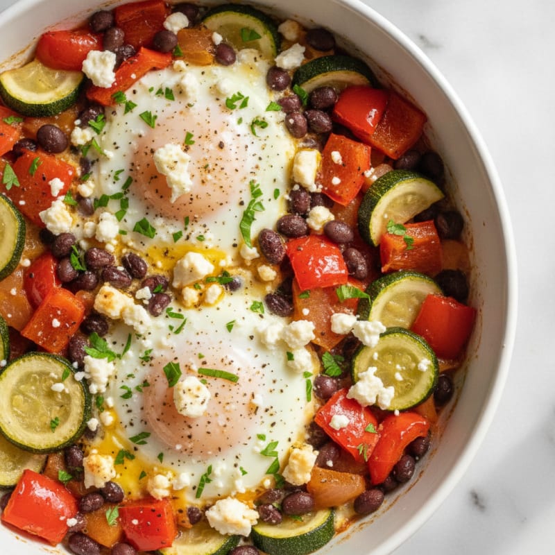 Baked Eggs with Roasted Vegetables