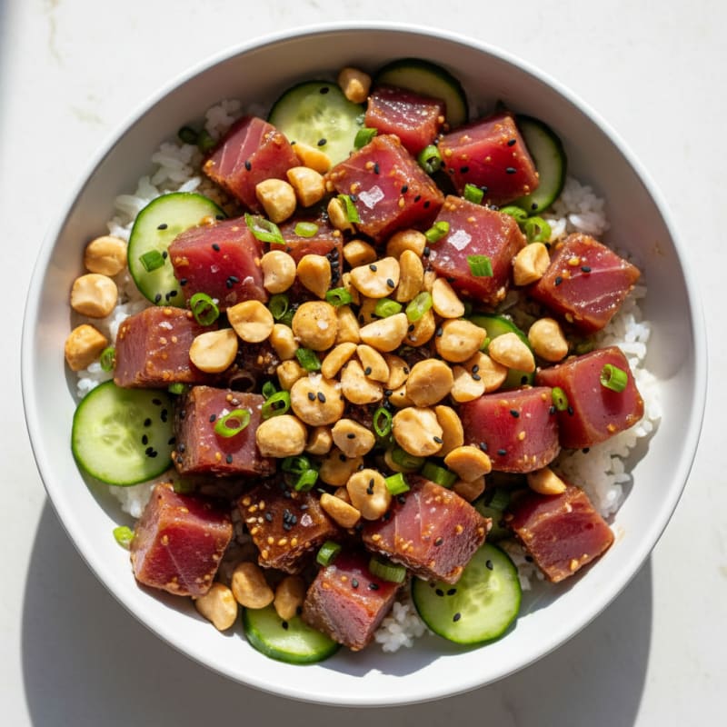 Ahi Tuna Poke Bowl with Macadamia Nuts
