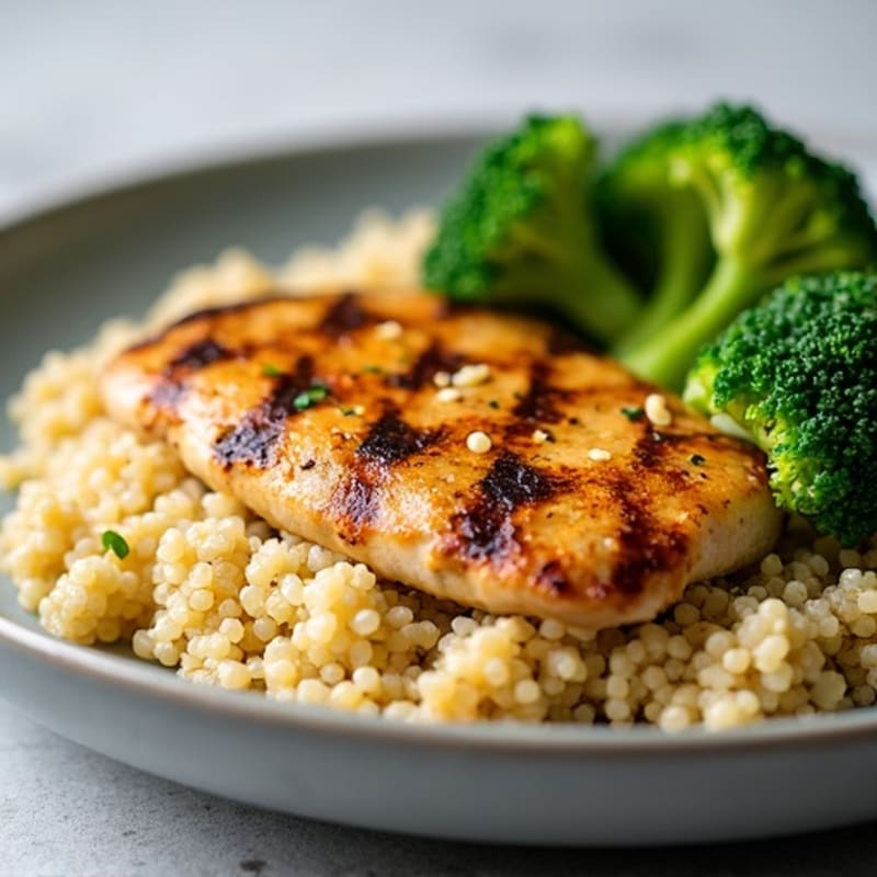 Grilled Chicken Breast with Quinoa and Broccoli