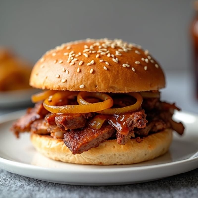 Lean Smoky Brisket Sandwich with Caramelized Onions
