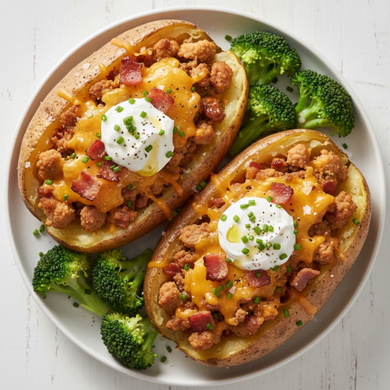 Bacon Cheese Stuffed Baked Potatoes