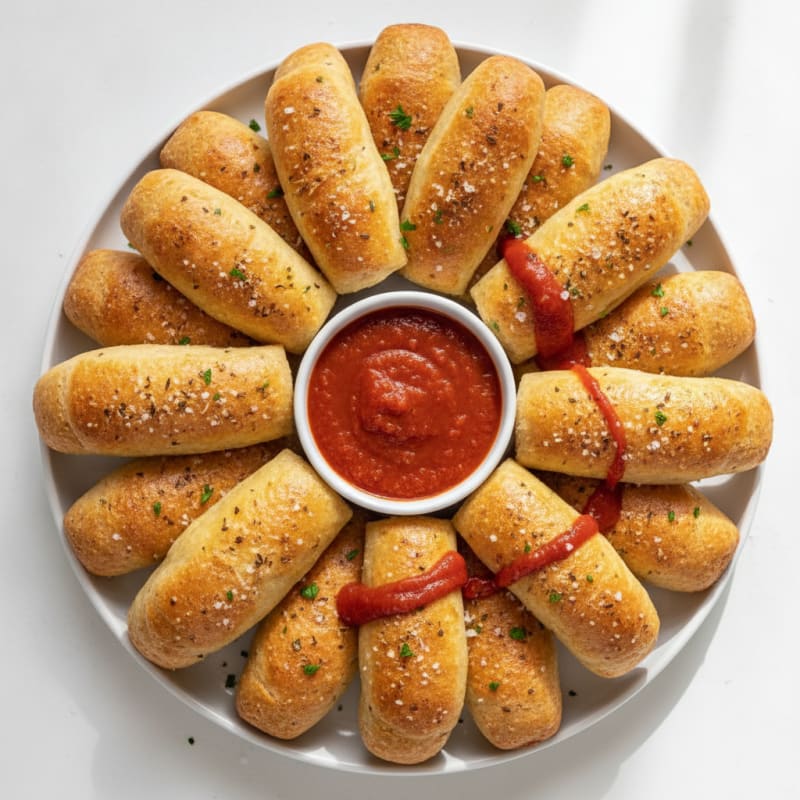 Garlic Parmesan Breadsticks with Marinara