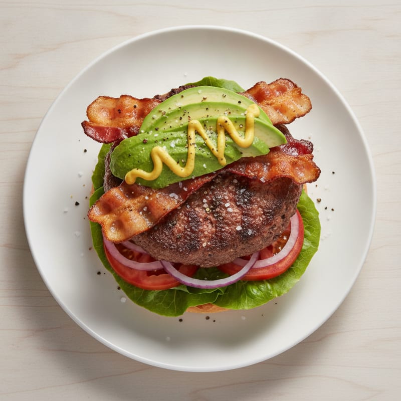 Angus Beef & Bacon Burger with Avocado