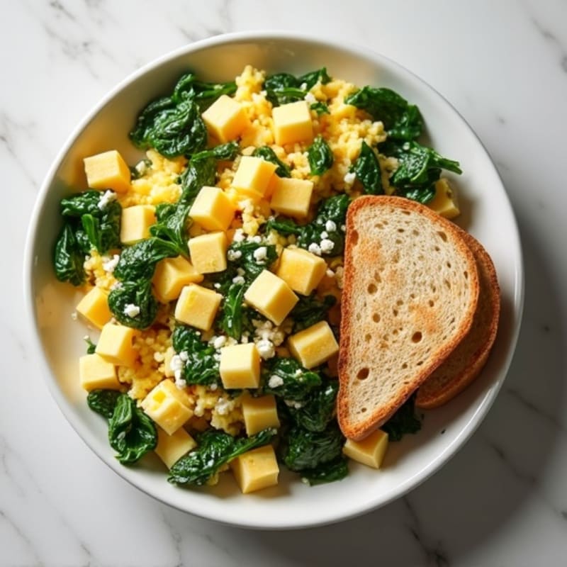Egg White and Spinach Scramble with Feta