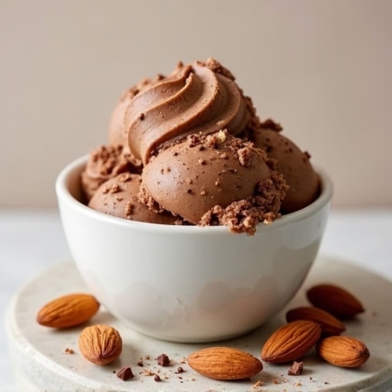 Protein-Packed Chocolate Almond Nice Cream