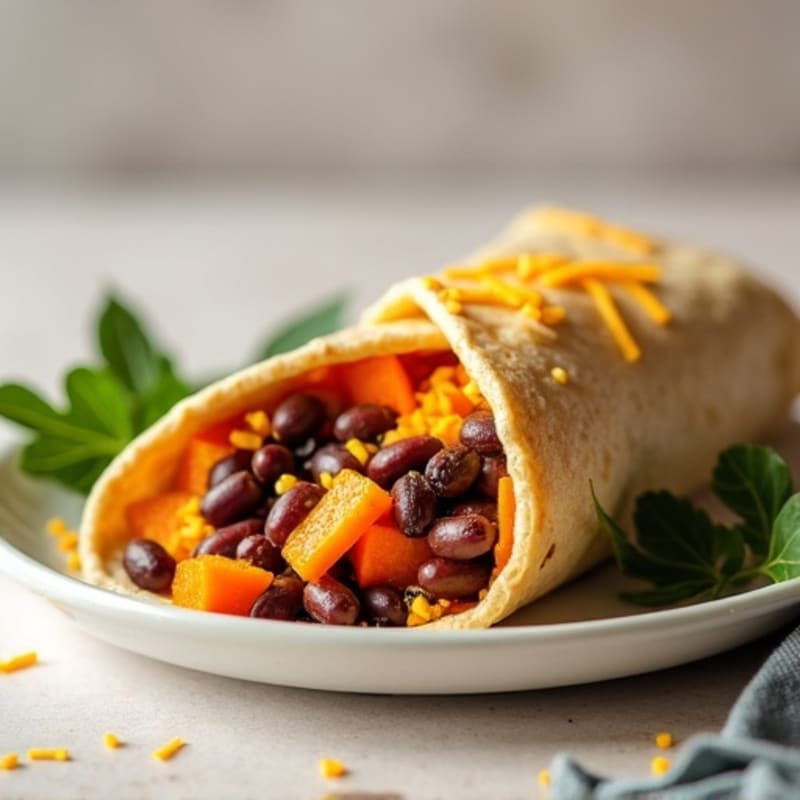 Protein-Packed Sweet Potato Black Bean Breakfast Burrito