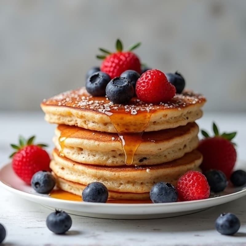 Fluffy Protein-Packed Whole Grain Berry Pancakes