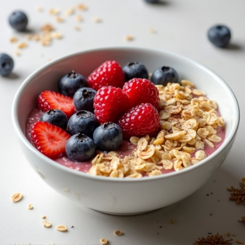 Cinnamon-Spiced Berry Protein Oatmeal Bowl