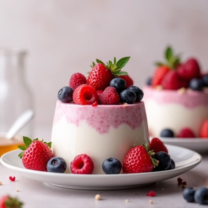 Greek Yogurt Protein Mousse with Mixed Berries