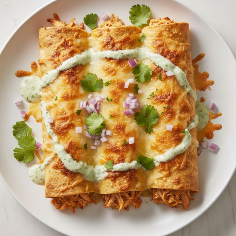 Creamy Chili-Lime Chicken Enchiladas