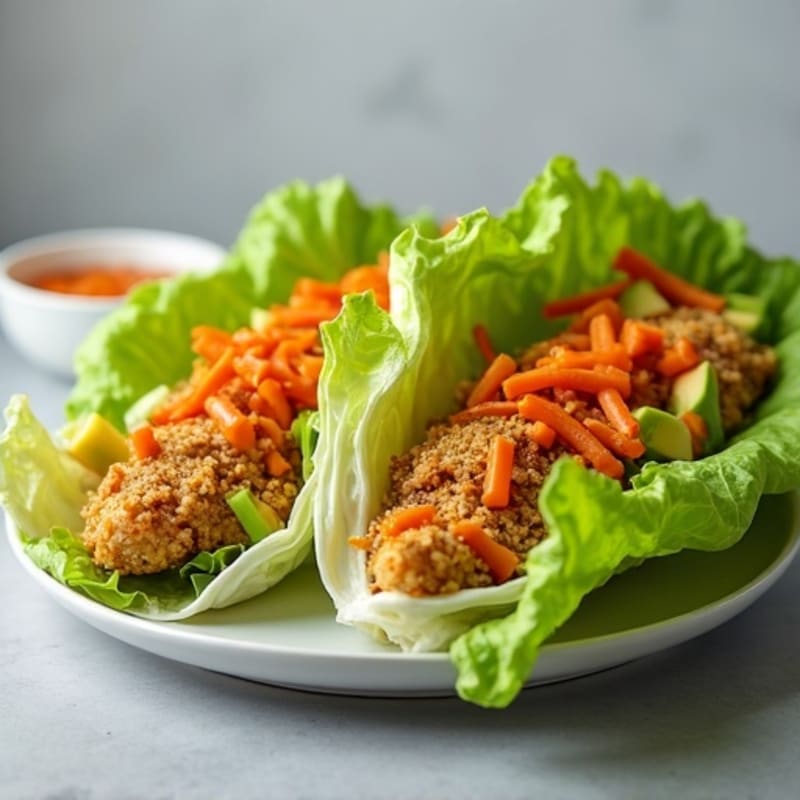 Crispy Buffalo Ranch Chicken Lettuce Wraps