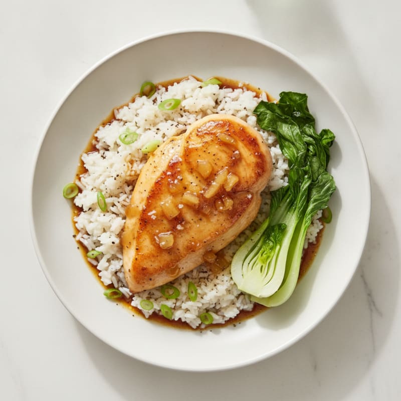 Ginger-Glazed Chicken with Scallion Rice