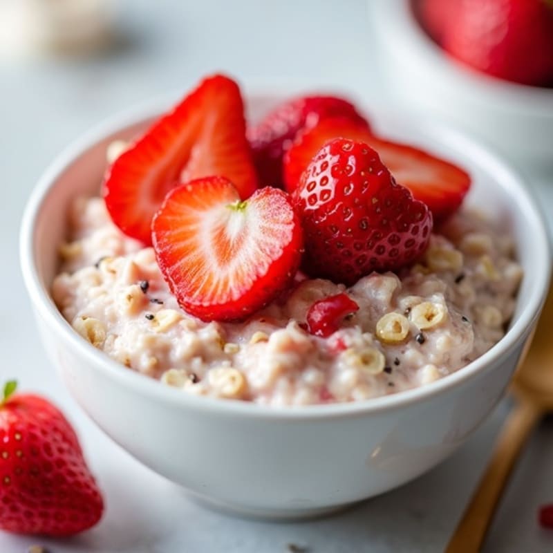 Creamy Strawberry Protein Overnight Oats