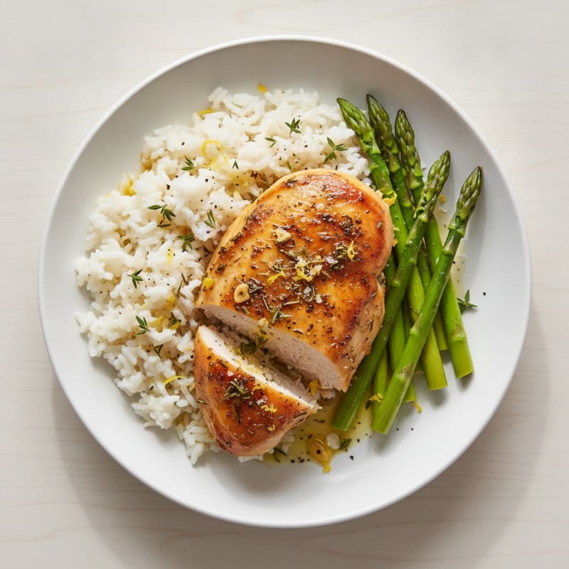 Lemon Herb Roasted Chicken with Rice