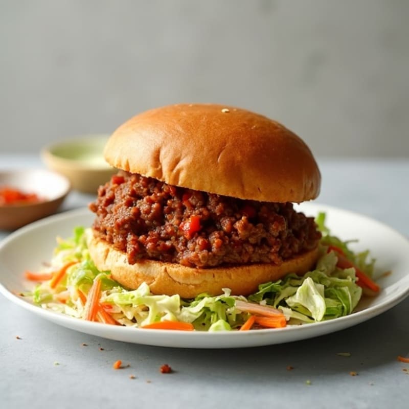Lean Ground Beef Sloppy Joes with Crunchy Cabbage Slaw