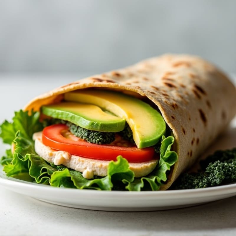 Fresh Turkey Avocado Wrap with Crispy Greens