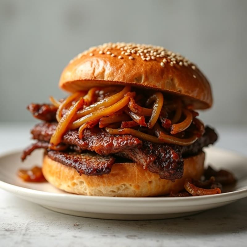 Lean Smoked Brisket Sandwich with Caramelized Onions