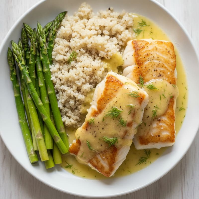 Pan-Seared Cod with Lemon-Dill Sauce