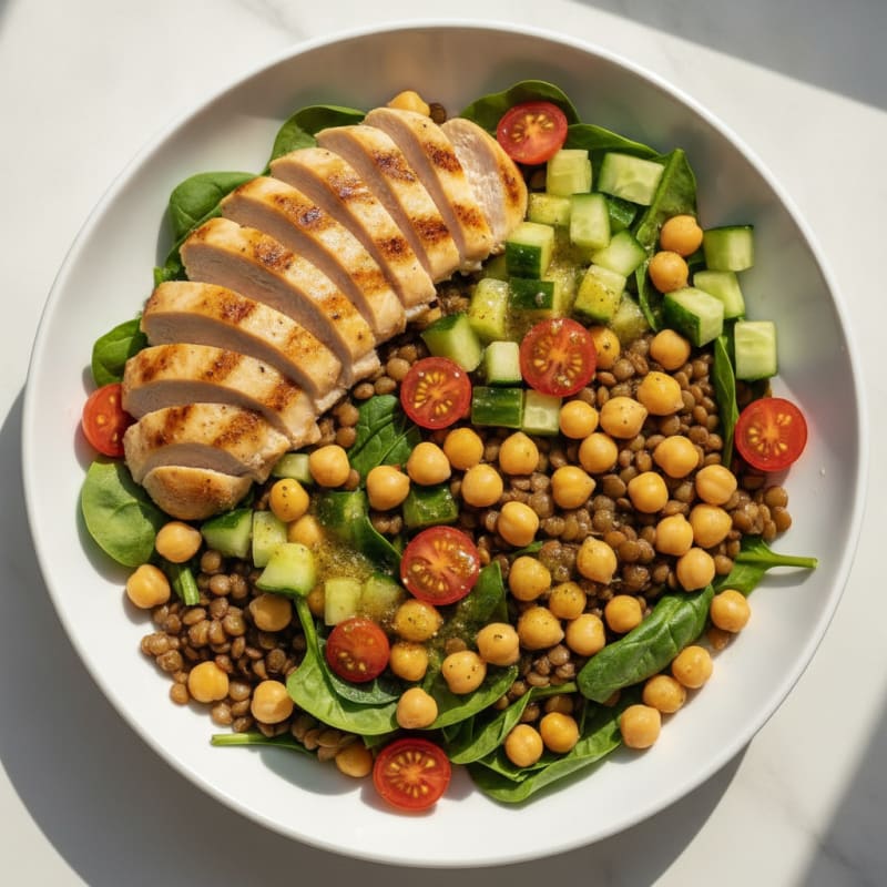 Lentil and Chickpea Power Bowl