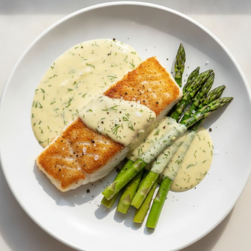 Pan-Fried Cod with Lemon-Dill Sauce