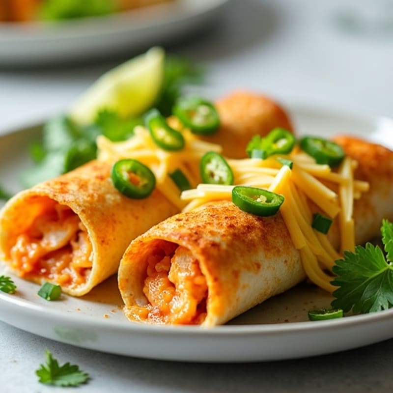 Baked Green Chile Chicken Enchiladas with Cauliflower Tortillas