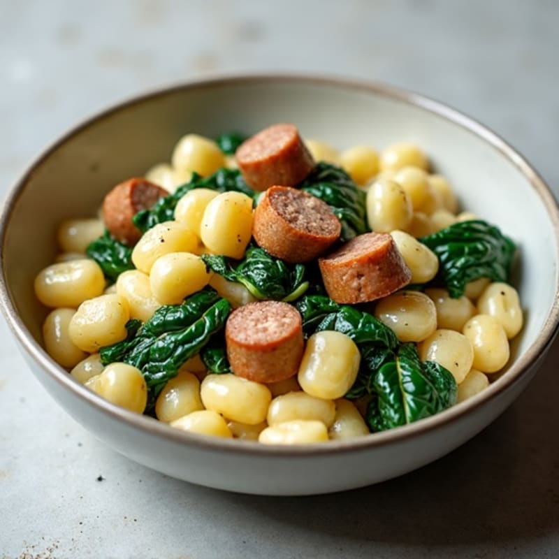 Creamy Ricotta Gnocchi with Spinach and Lean Chicken Sausage