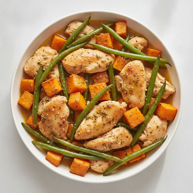 Slow-Cooker Chicken with Sweet Potatoes and Green Beans